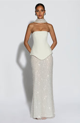 Allaire Maxi Skirt - Ivory Skirt Babyboo Fashion Premium Exclusive Design