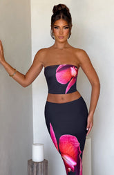 Allegra Top - Black Floral Print Tops Babyboo Fashion Premium Exclusive Design