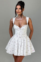 Antonella Mini Dress - Multi Floral Print Dress Babyboo Fashion Premium Exclusive Design