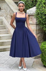 Betty Midi Dress - Navy Dress Babyboo Fashion Premium Exclusive Design