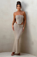 Chayenne Maxi Skirt - Beige Skirt XS Babyboo Fashion Premium Exclusive Design