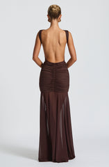 Fae Maxi Skirt - Plum Brown Skirt Babyboo Fashion Premium Exclusive Design