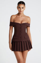 Gretchen Mini Skirt - Plum Brown Skirt Babyboo Fashion Premium Exclusive Design