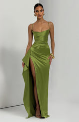 Helen Maxi Dress - Olive Dress Babyboo Fashion Premium Exclusive Design