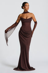 Liora Maxi Dress - Plum Brown Dress Babyboo Fashion Premium Exclusive Design