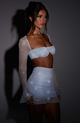 Maisie Crop - Baby Blue Sparkle Tops Babyboo Fashion Premium Exclusive Design