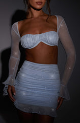 Maisie Crop - Baby Blue Sparkle Tops Babyboo Fashion Premium Exclusive Design