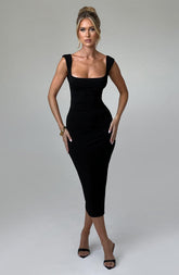 Malina Midi Dress - Black Dress XS Babyboo Fashion Premium Exclusive Design