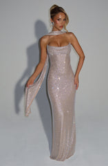 Mirabella Maxi Dress - Nude Dress Babyboo Fashion Premium Exclusive Design