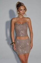 Nila Mini Skirt - Gold Skirt Babyboo Fashion Premium Exclusive Design