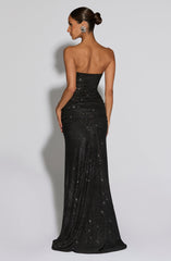 Paula Maxi Dress - Black Sparkle Dress Babyboo Fashion Premium Exclusive Design