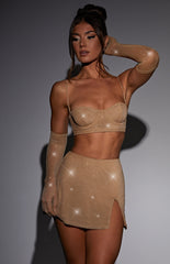 Posie Mini Skirt - Gold Sparkle Skirt XS Babyboo Fashion Premium Exclusive Design