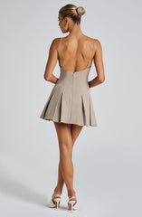 Rory Mini Dress - Taupe Dress Babyboo Fashion Premium Exclusive Design