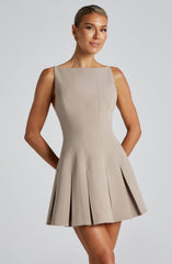Rory Mini Dress - Taupe Dress Babyboo Fashion Premium Exclusive Design
