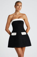 Sabine Mini Dress - Black/White Dress Babyboo Fashion Premium Exclusive Design