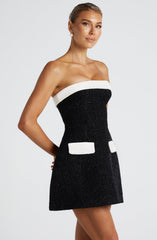 Sabine Mini Dress - Black/White Dress Babyboo Fashion Premium Exclusive Design