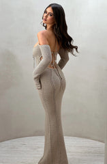 Samariah Maxi Dress - Beige Dress Babyboo Fashion Premium Exclusive Design