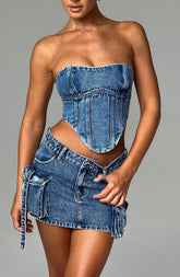 Yasie Corset - Dark Wash Tops Babyboo Fashion Premium Exclusive Design