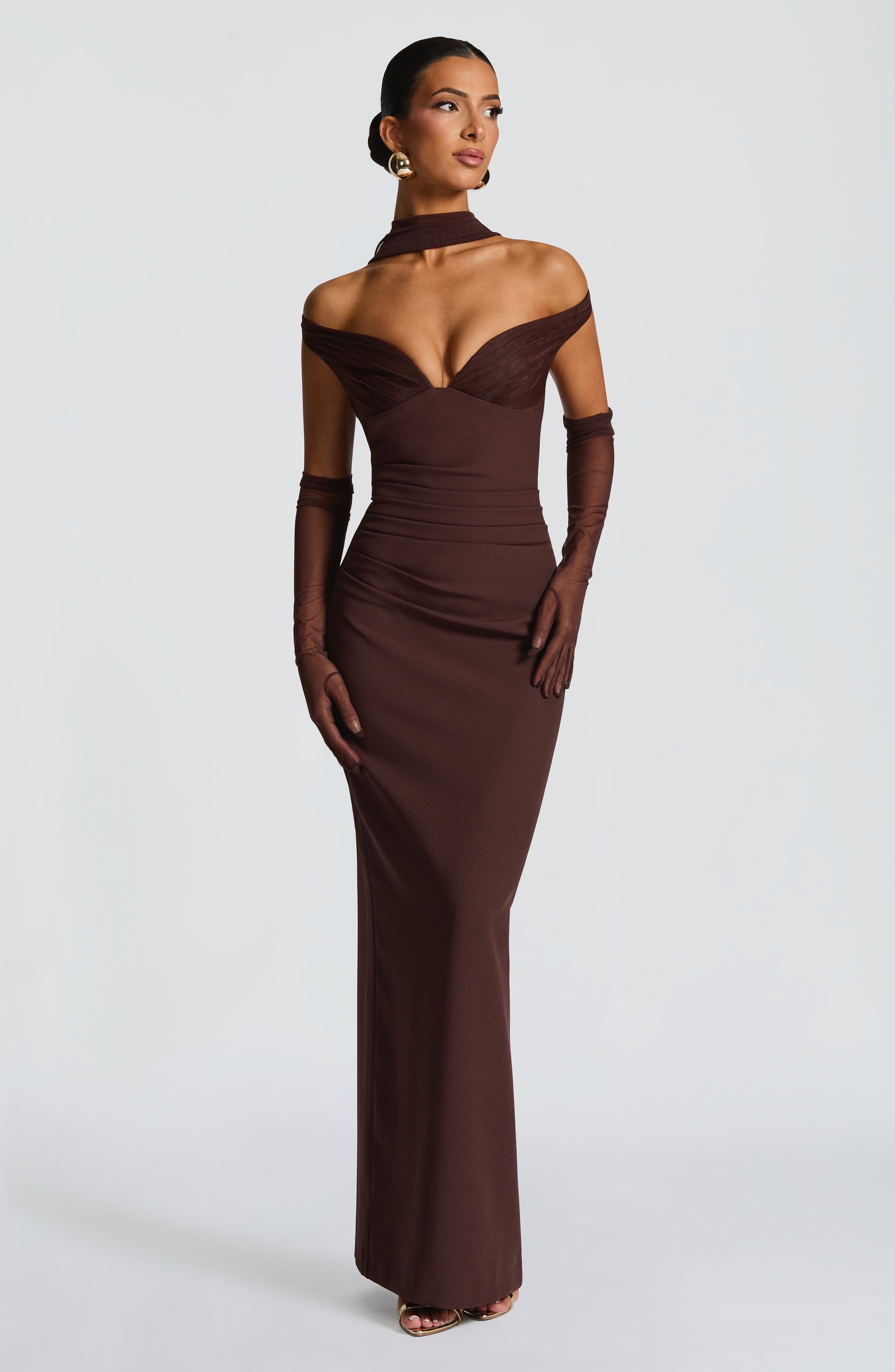 Abigail Maxi Dress - Plum Brown Dress Babyboo Fashion Premium Exclusive Design