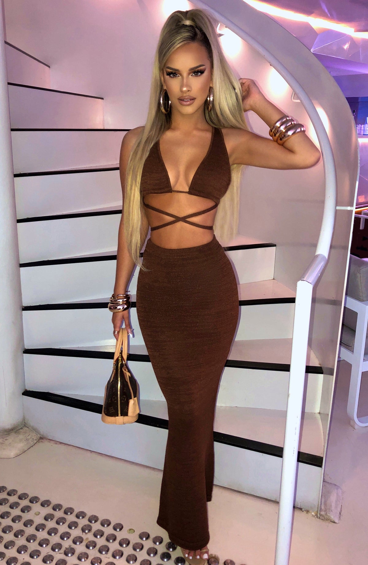 Alexa Maxi Skirt - Chocolate Skirts XS Babyboo Fashion Premium Exclusive Design