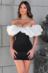 Allie Mini Dress - Black/White Dress Babyboo Fashion Premium Exclusive Design