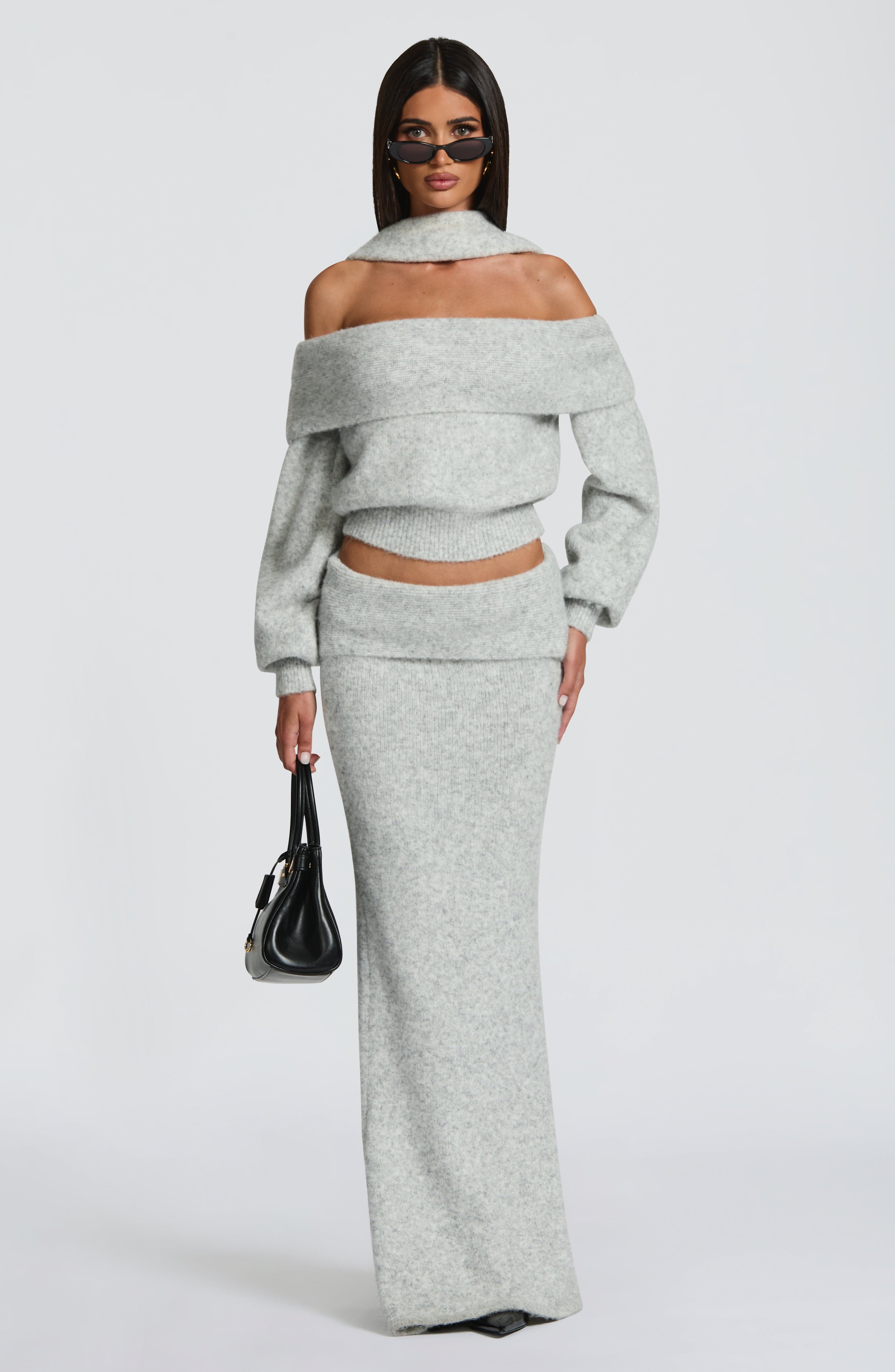 Andie Top - Light Grey Marl Tops Babyboo Fashion Premium Exclusive Design