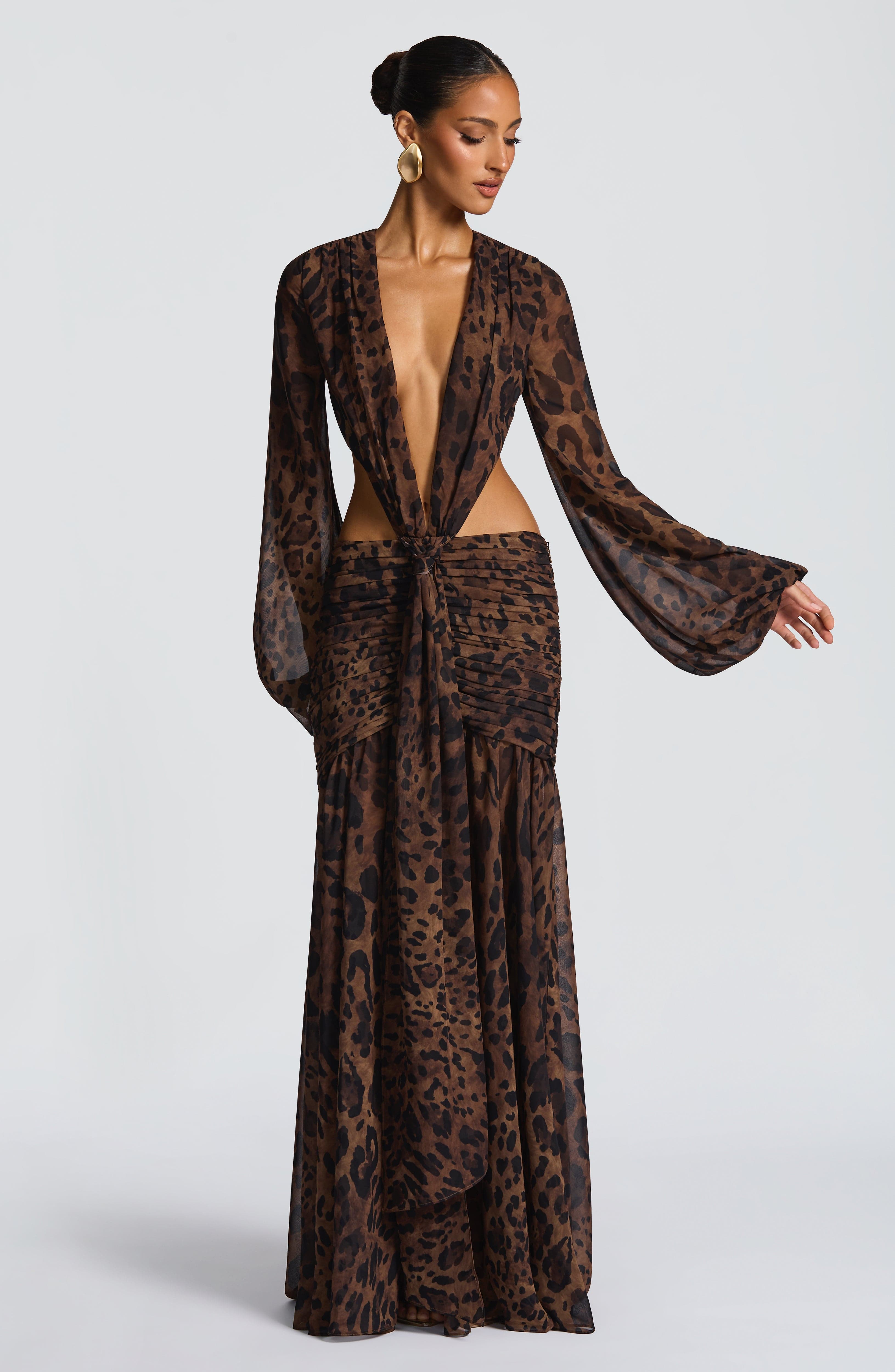 Andrina Maxi Dress - Leopard Print Dress Babyboo Fashion Premium Exclusive Design