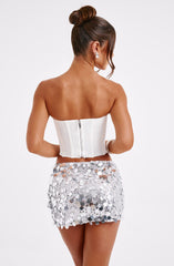 Anissa Mini Skirt - Silver Skirt Babyboo Fashion Premium Exclusive Design