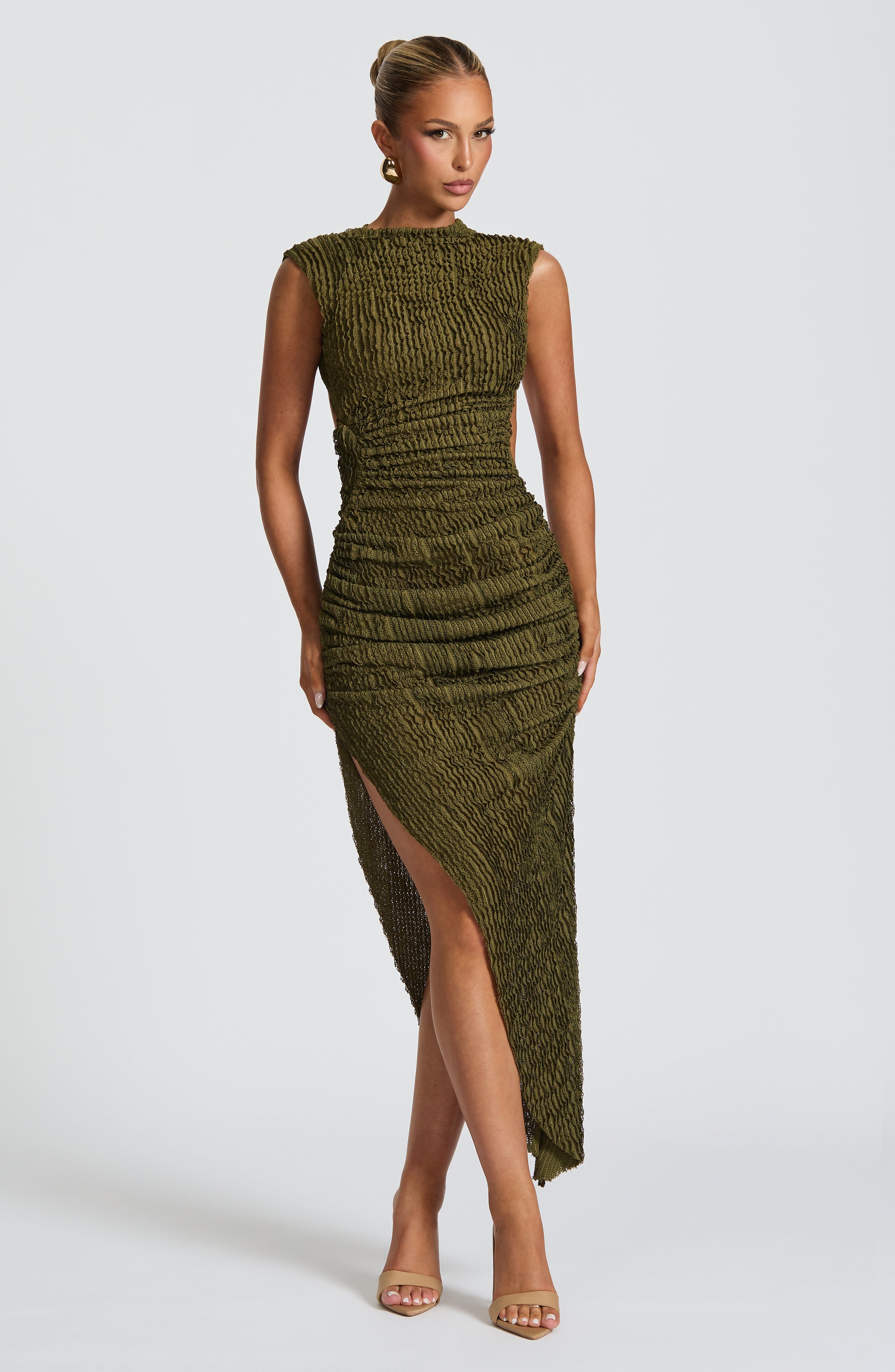 Aphrodite Midi Dress - Khaki Dress Babyboo Fashion Premium Exclusive Design