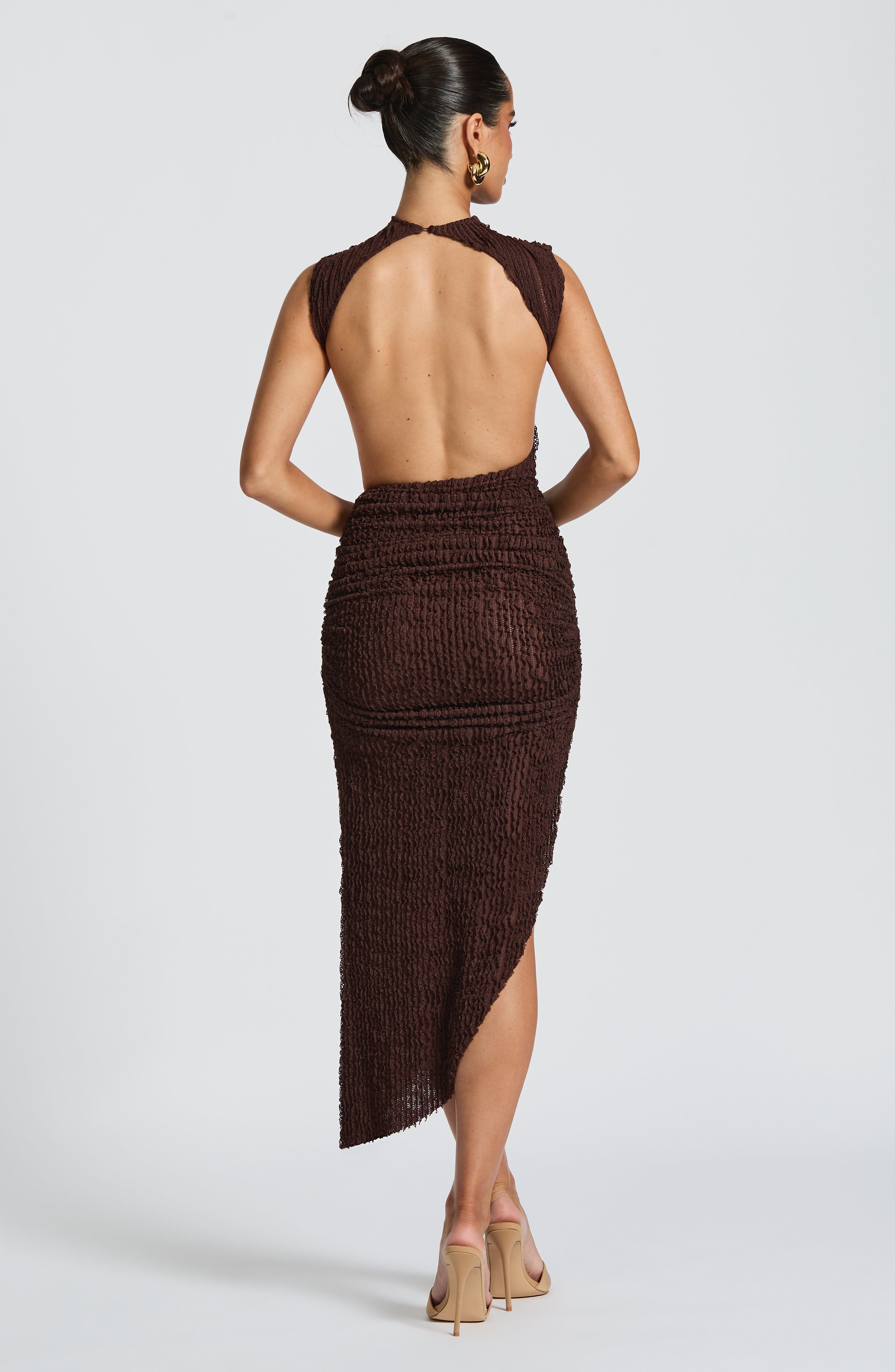 Aphrodite Midi Dress - Plum Brown Dress Babyboo Fashion Premium Exclusive Design