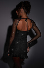 Brea Mini Dress - Black Sparkle Dress Babyboo Fashion Premium Exclusive Design