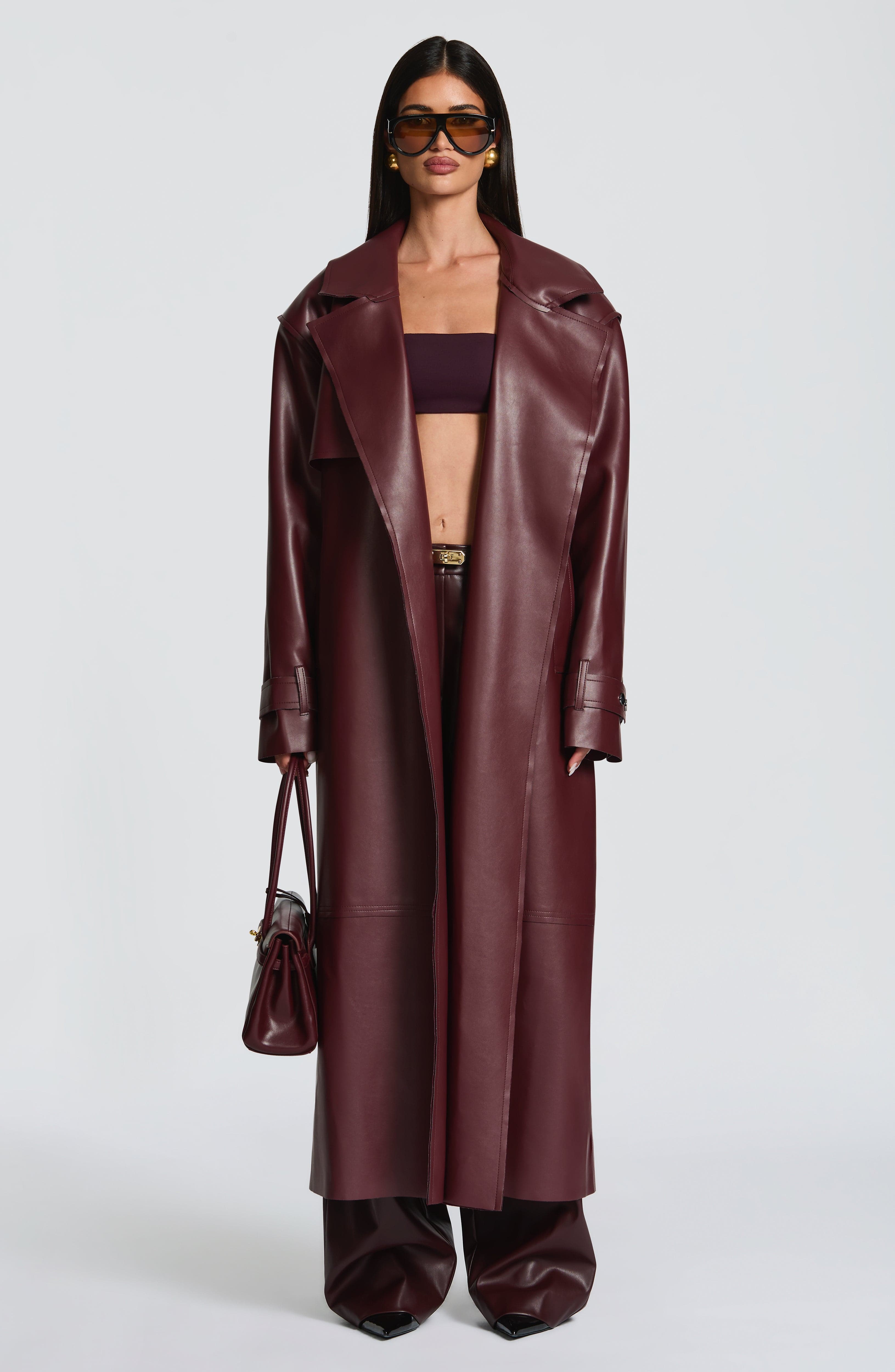 Bridget Trench Coat - Plum Jacket Babyboo Fashion Premium Exclusive Design