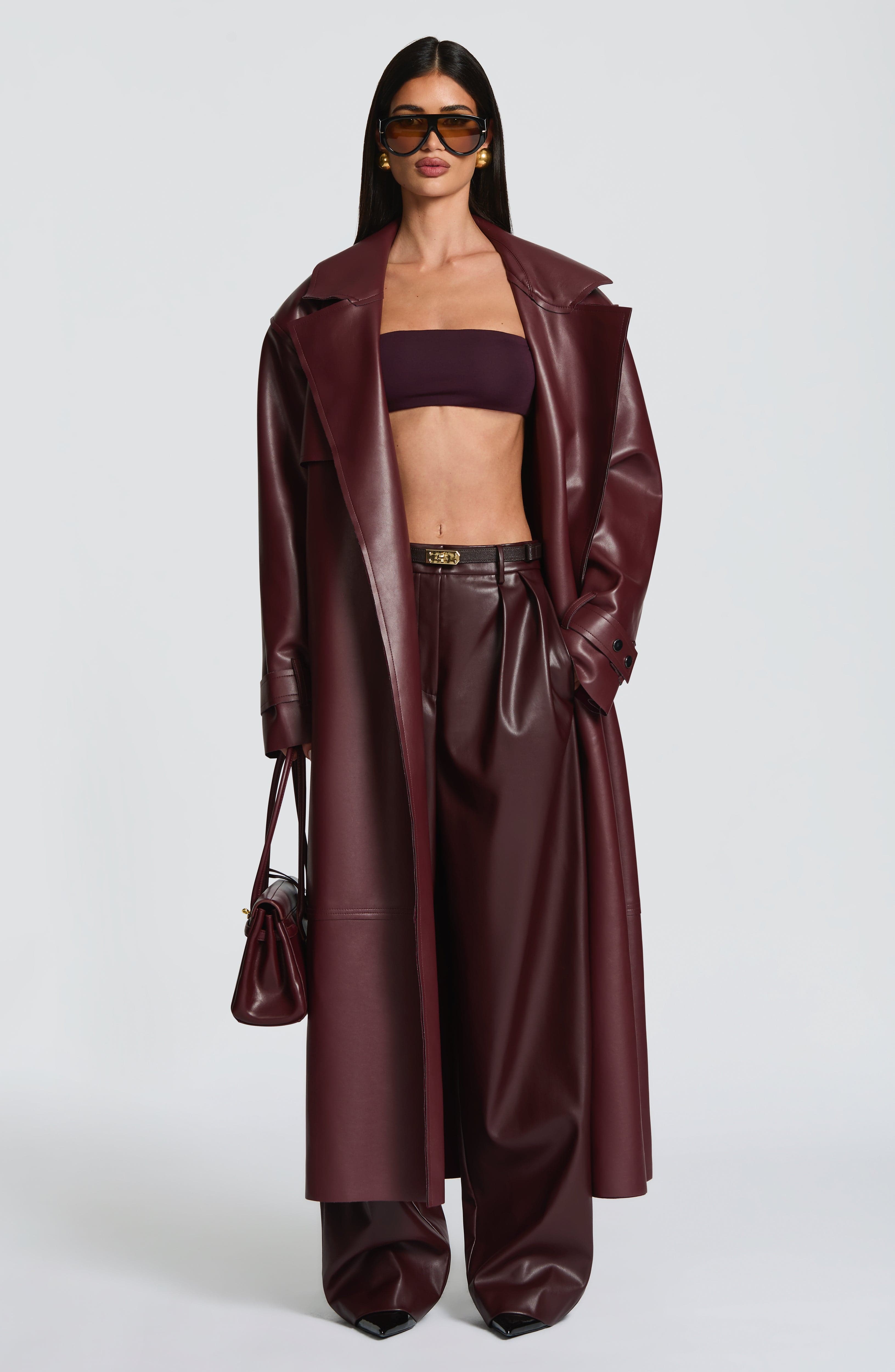 Bridget Trench Coat - Plum Jacket Babyboo Fashion Premium Exclusive Design