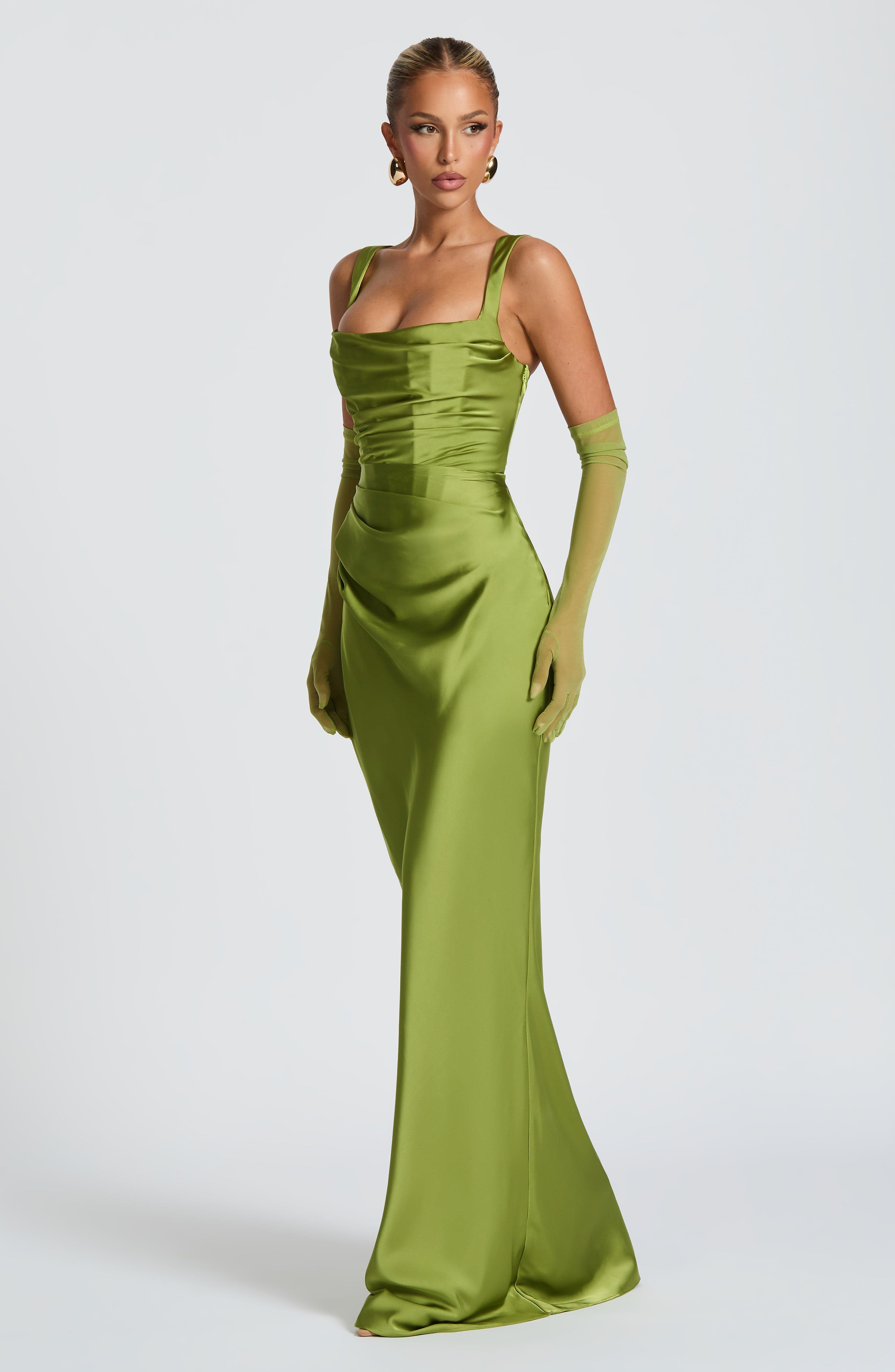 Calanthe Maxi Dress - Olive Dress Babyboo Fashion Premium Exclusive Design