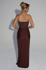 Carina Maxi Dress - Plum Brown Dress Babyboo Fashion Premium Exclusive Design