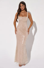 Corinne Maxi Dress - Nude Dress Babyboo Fashion Premium Exclusive Design