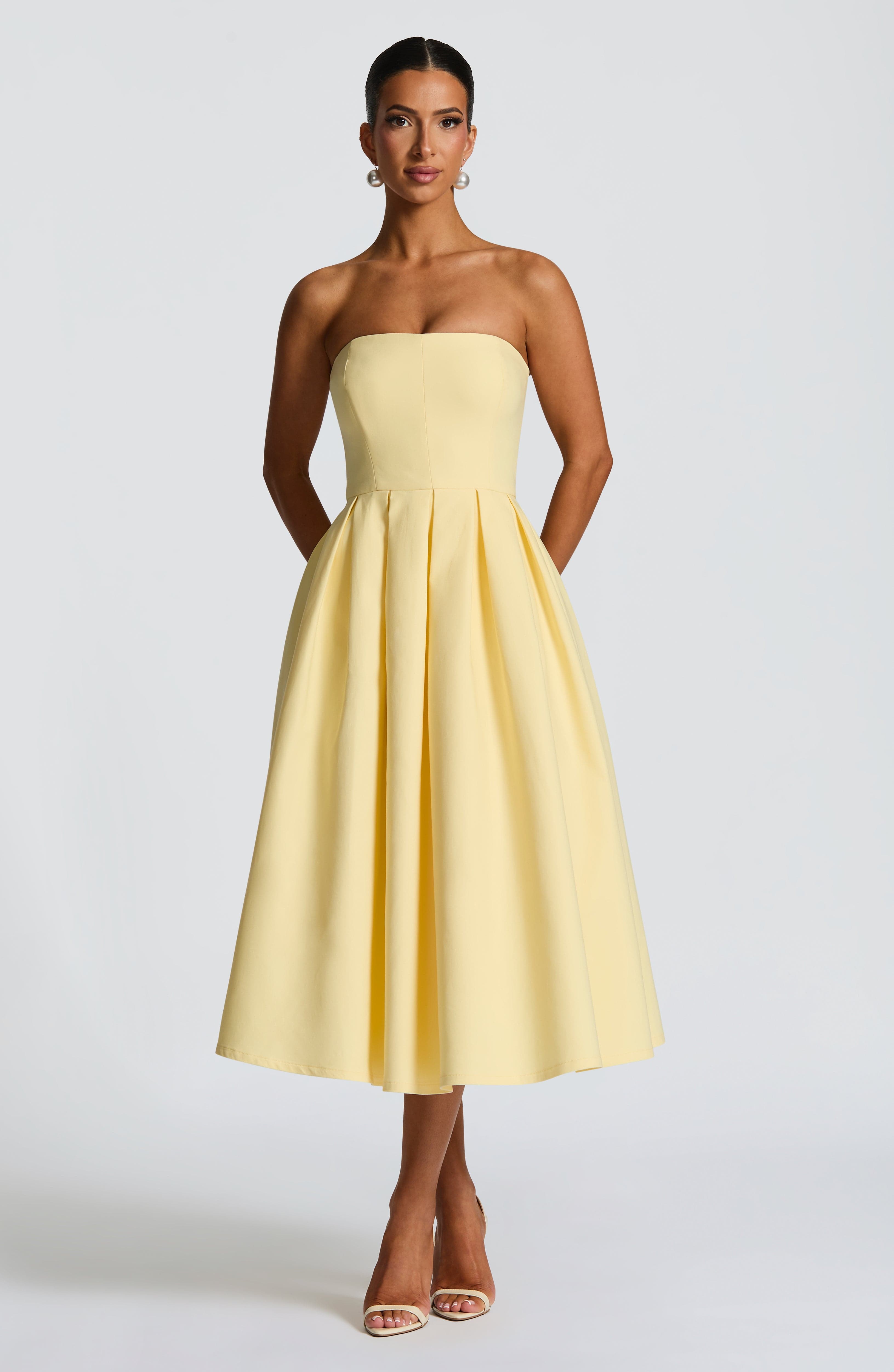 Edith Midi Dress - Lemon Dress Babyboo Fashion Premium Exclusive Design