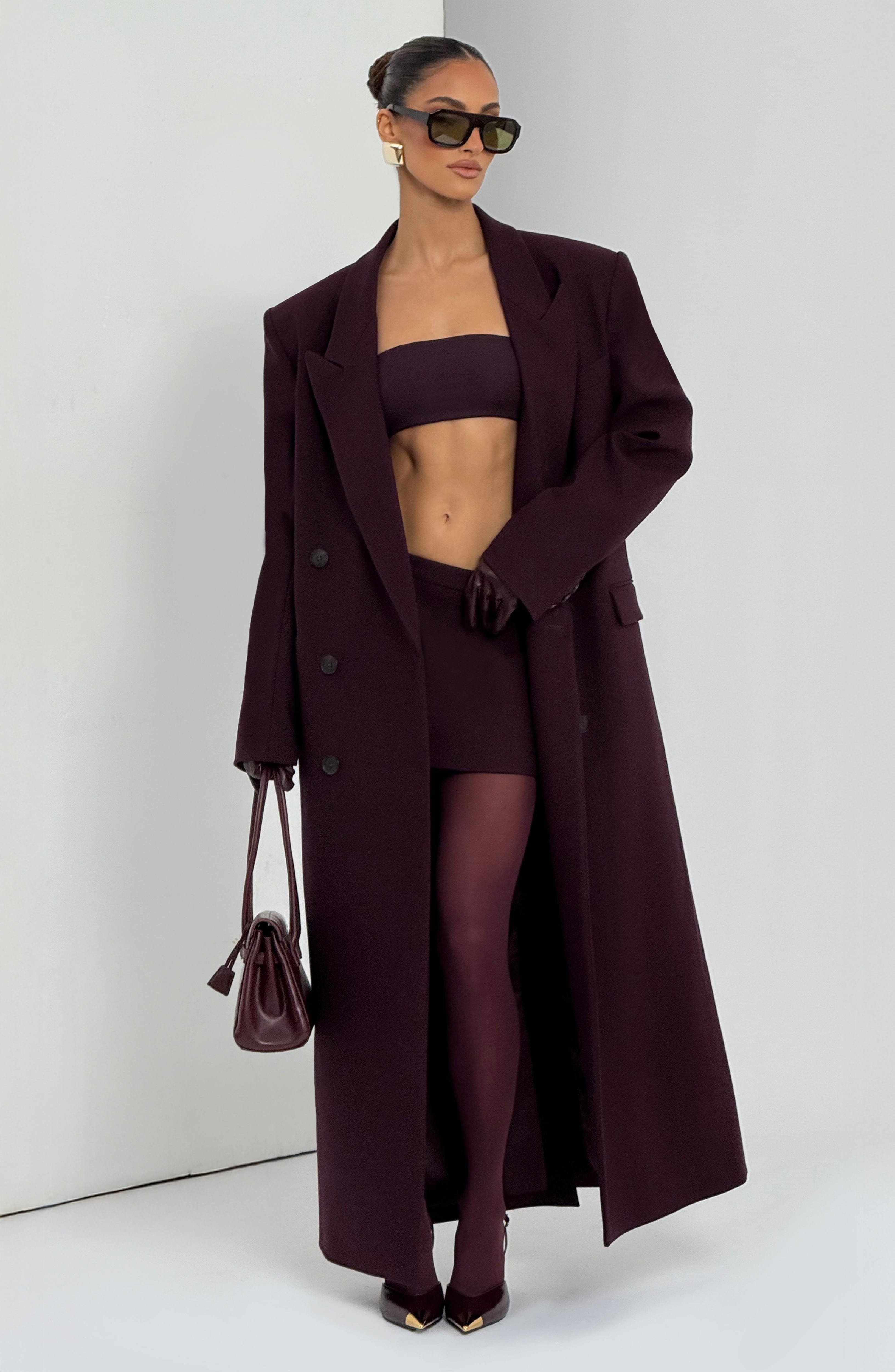 Edna Mini Skirt - Plum Skirt Babyboo Fashion Premium Exclusive Design