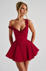 Elva Playsuit - Red Playsuit Babyboo Fashion Premium Exclusive Design