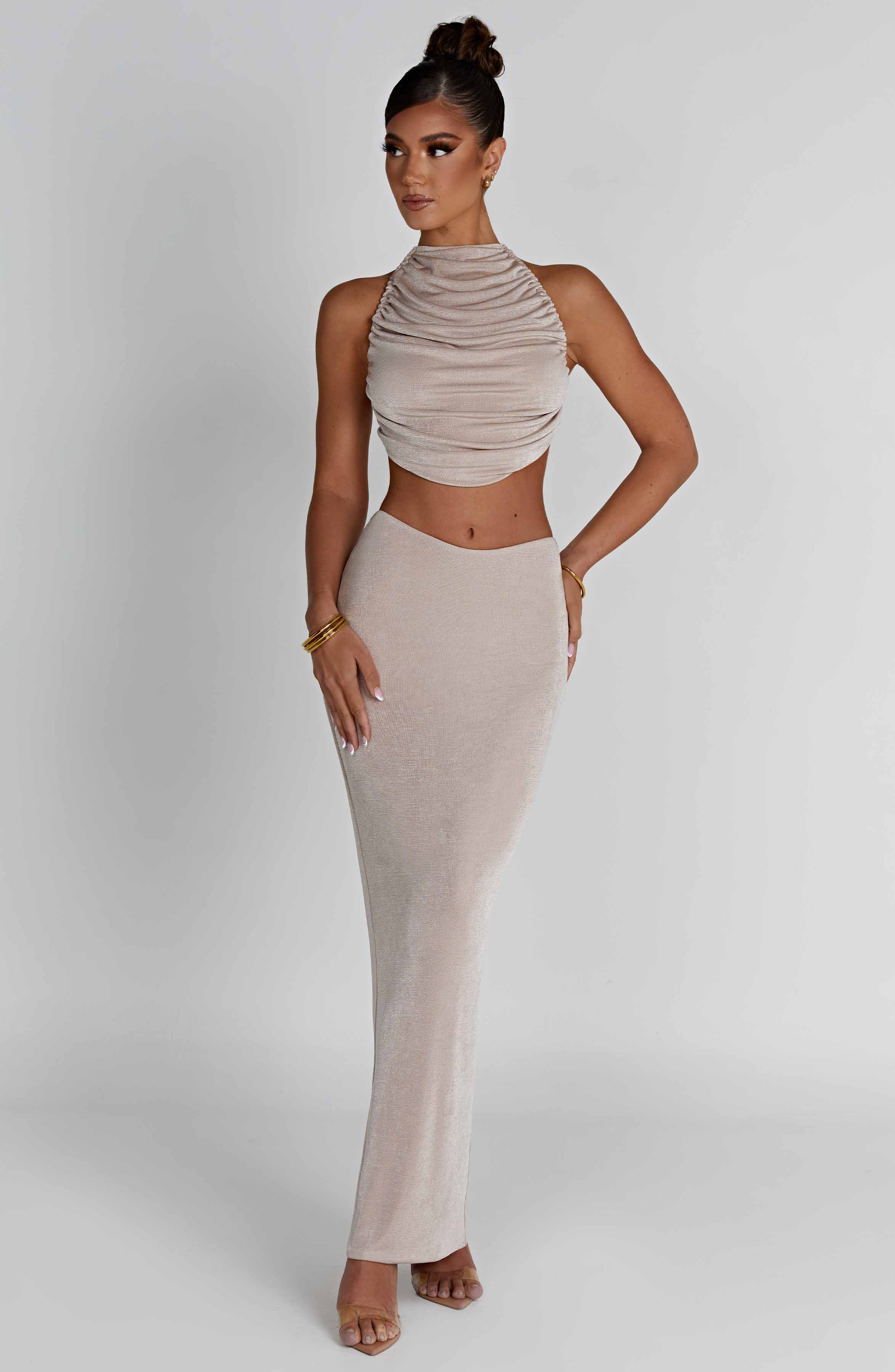Fifi Maxi Skirt - Champagne Skirt Babyboo Fashion Premium Exclusive Design