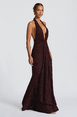 Guinevere Maxi Dress - Plum Brown Dress Babyboo Fashion Premium Exclusive Design