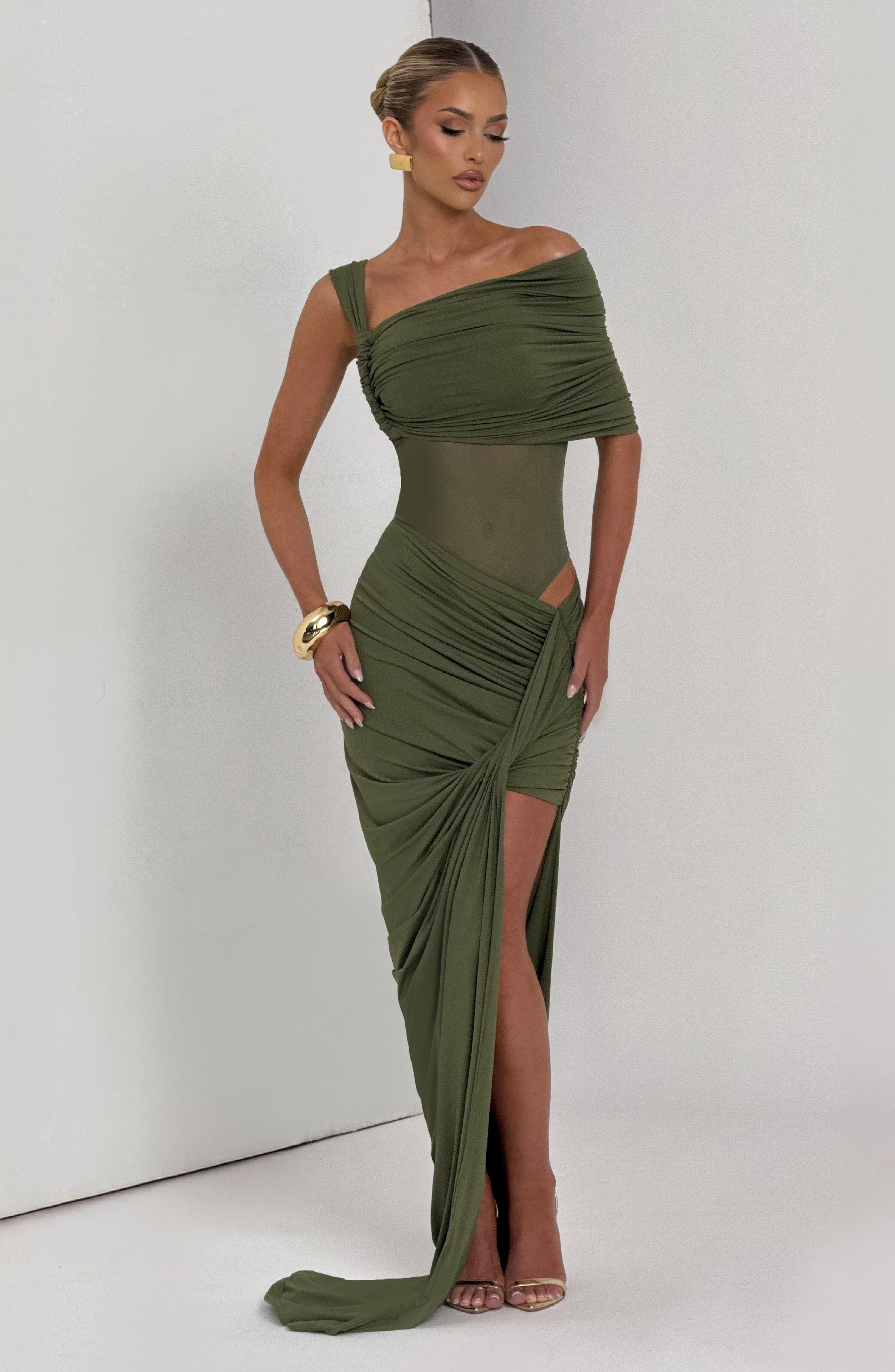 Henrietta Maxi Skirt - Khaki Skirt Babyboo Fashion Premium Exclusive Design