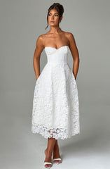 Ishani Midi Dress - Ivory Dress Babyboo Fashion Premium Exclusive Design