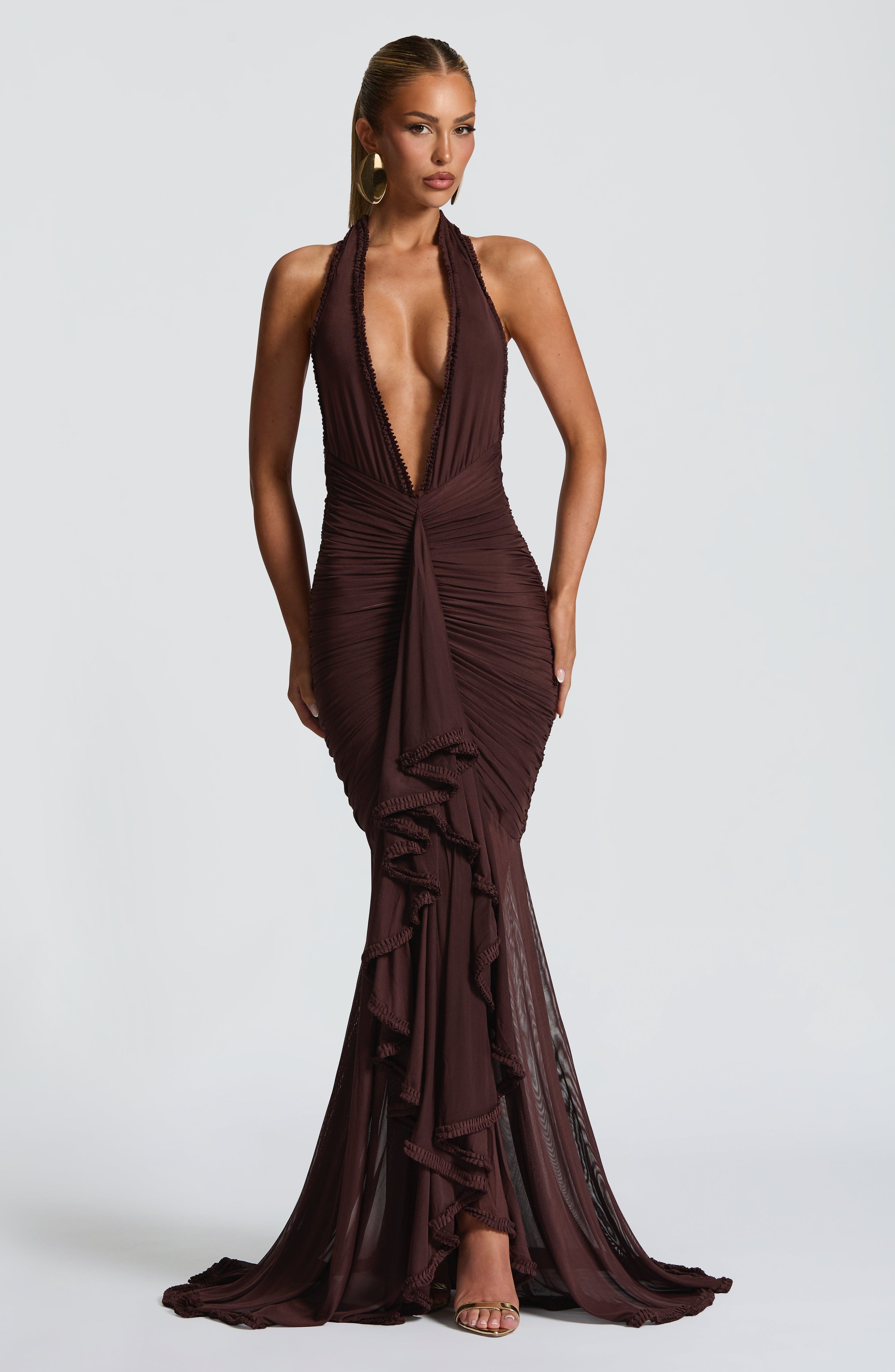 Janessa Maxi Dress - Plum Brown Dress Babyboo Fashion Premium Exclusive Design