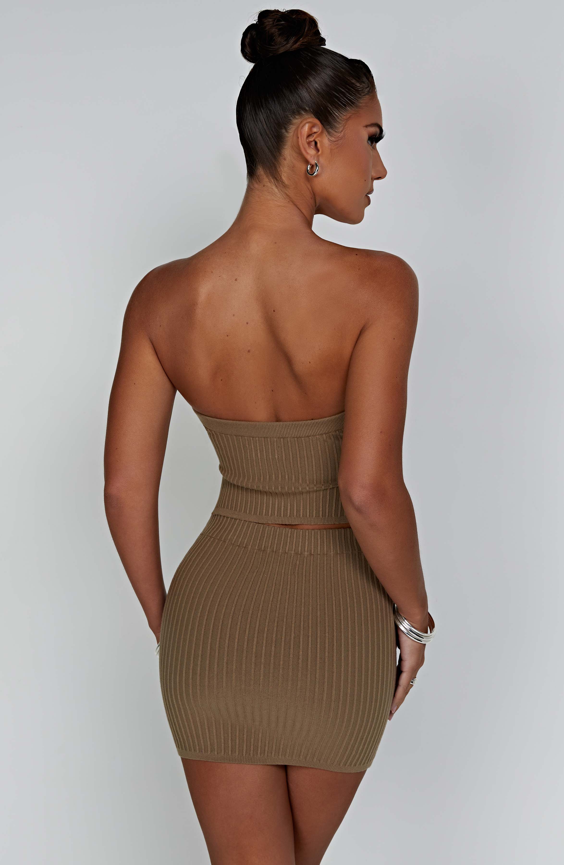 Jaz Mini Skirt - Mocha Skirt Babyboo Fashion Premium Exclusive Design