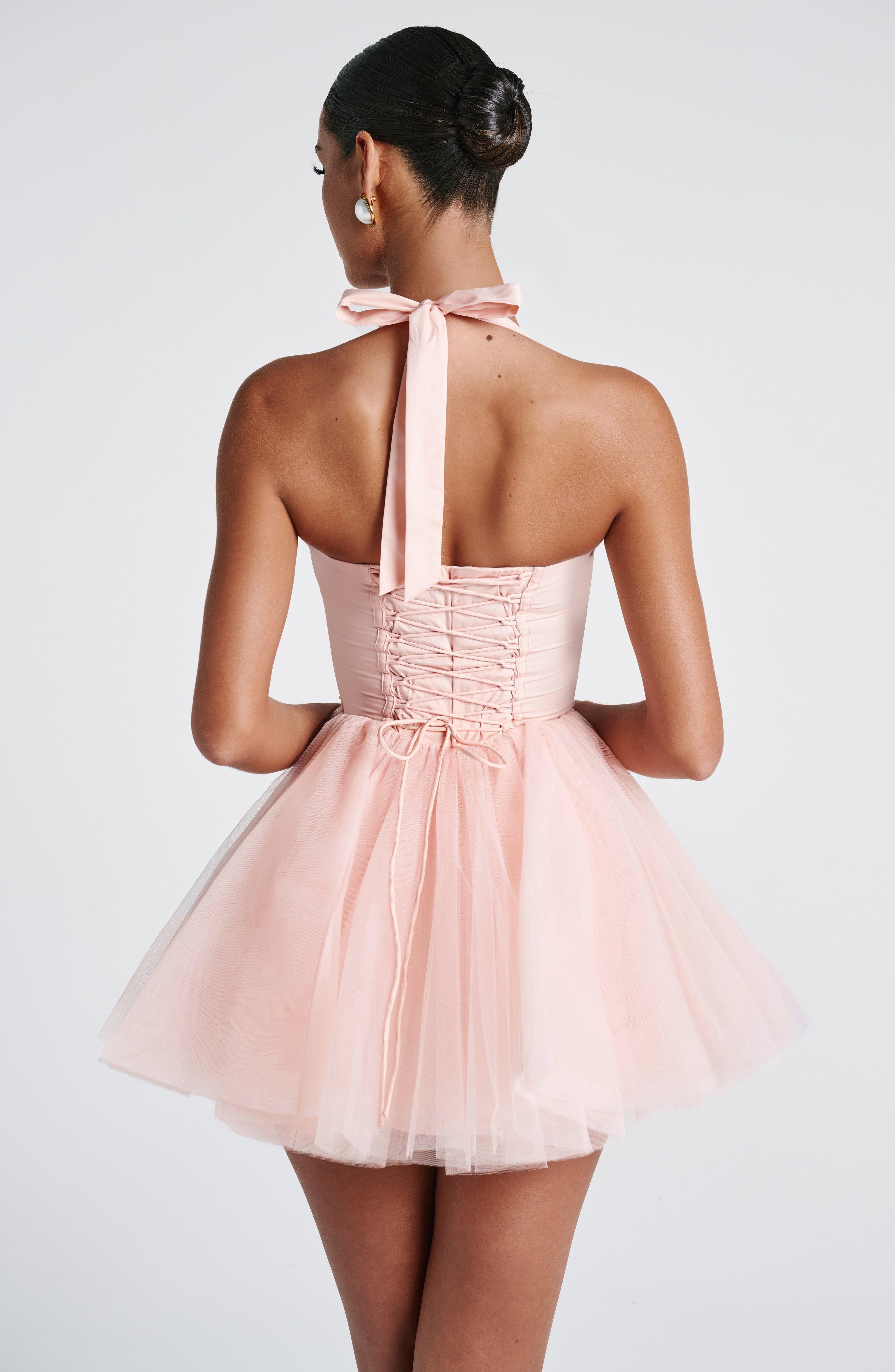 Keely Mini Dress - Soft Peach Dress Babyboo Fashion Premium Exclusive Design