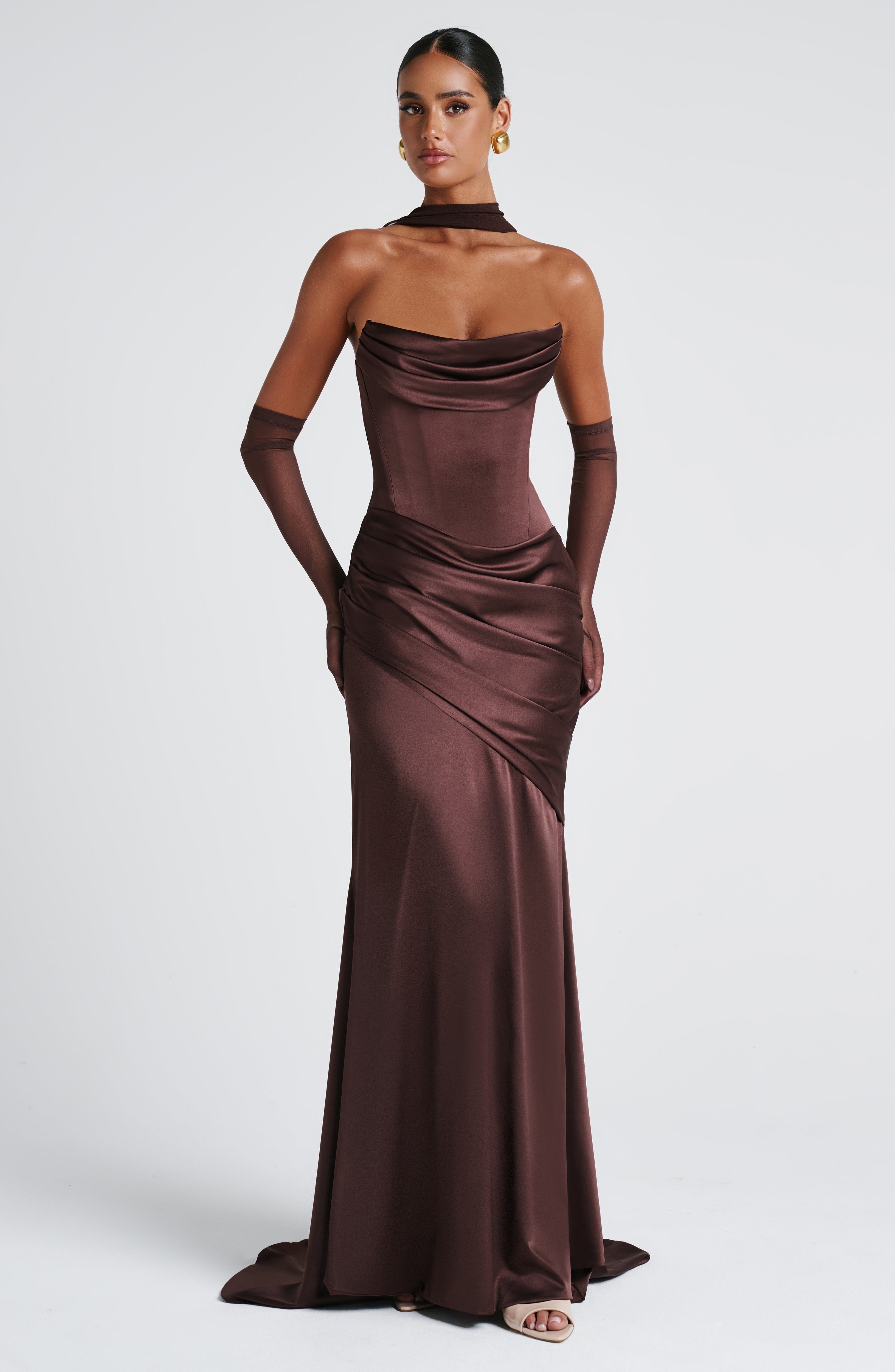 Kensington Maxi Dress - Plum Brown Dress Babyboo Fashion Premium Exclusive Design