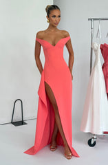 Khalesia Maxi Dress - Coral Pink Dress Babyboo Fashion Premium Exclusive Design
