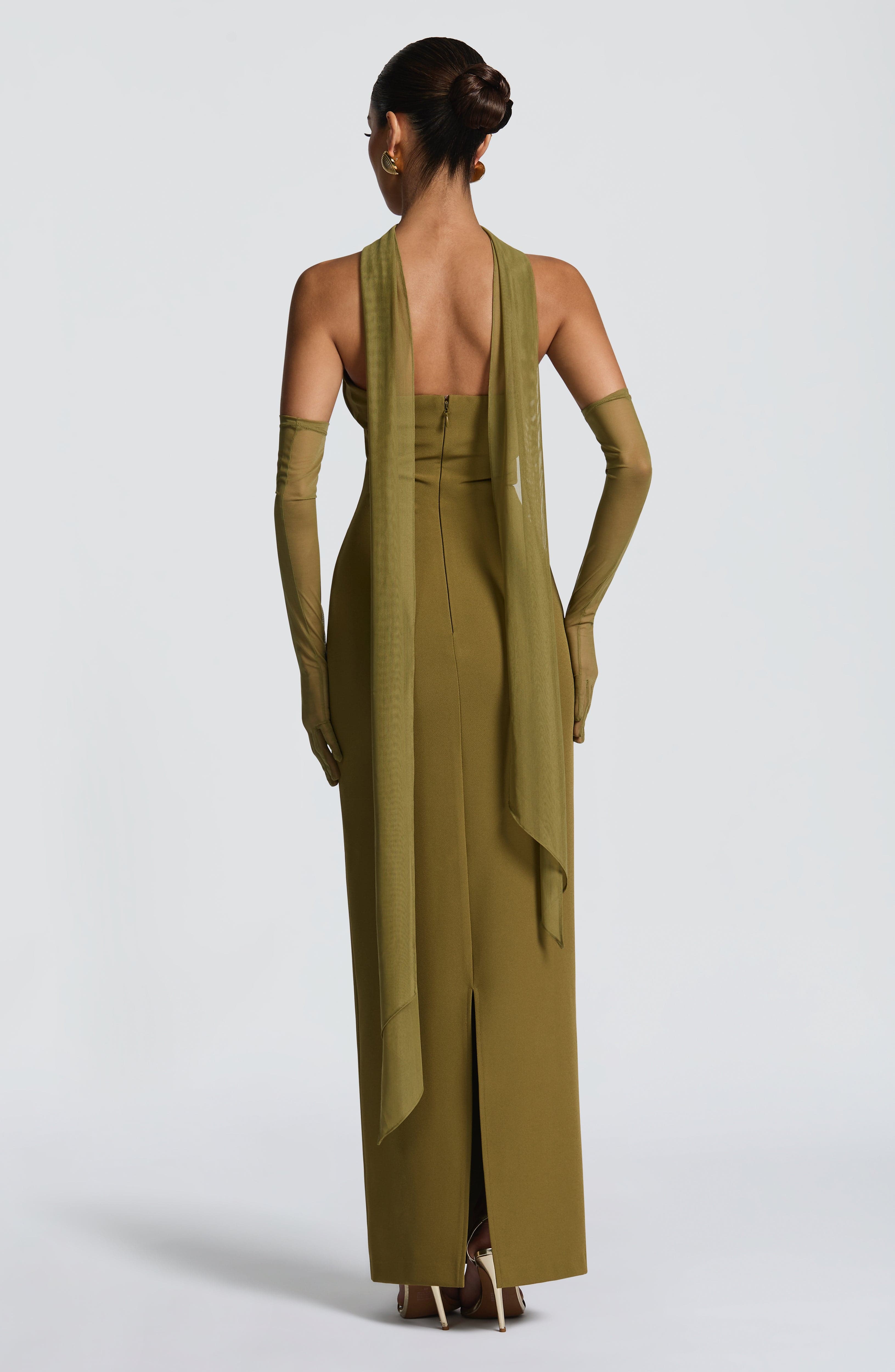 Lindsey Maxi Dress - Deep Olive Dress Babyboo Fashion Premium Exclusive Design