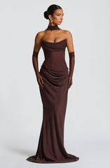 Liora Maxi Dress - Plum Brown Dress Babyboo Fashion Premium Exclusive Design